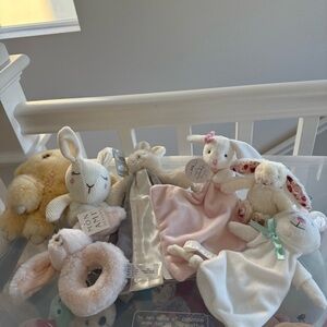 NEW Plush Bunny Toy - Cream and Pink